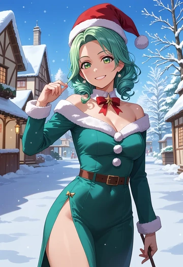 bang_dream!,hikawa_sayo,Christmas,dress  - AI generated anime art