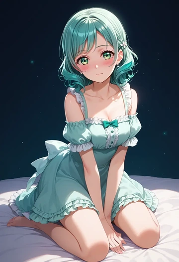 bang_dream!,hikawa_sayo,haunted doll dress,lace gloves,ribbon choker  - AI generated anime art