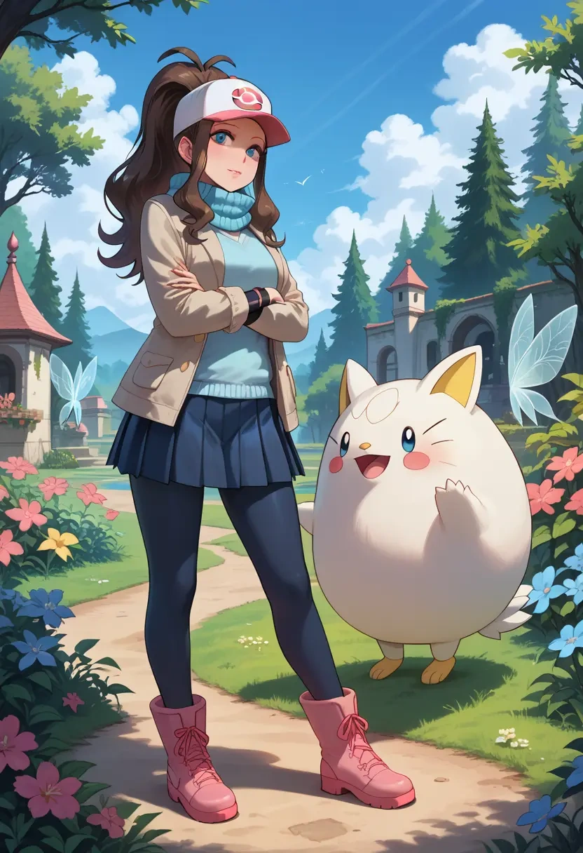 pokemon,hilda_(pokemon),winter,student uniform,puffer jacket  - 