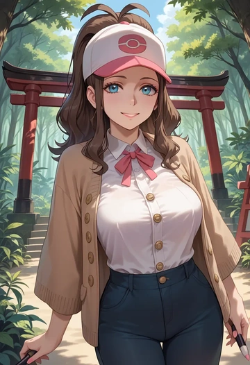 pokemon,hilda_(pokemon),teacher, sweater  - AI generated anime art