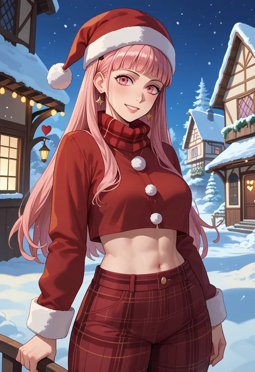 fire_emblem,hilda_valentine_goneril,Christmas,plaid trousers  - 