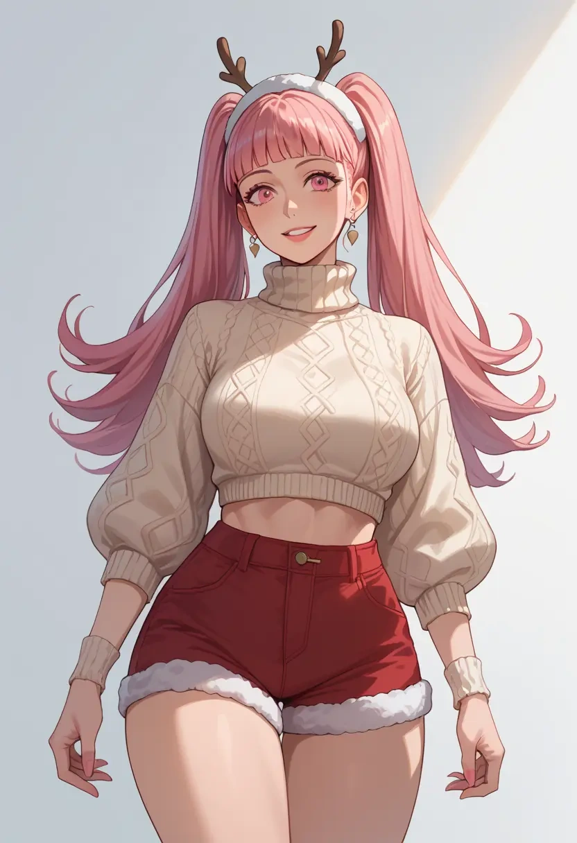 fire_emblem,hilda_valentine_goneril,Christmas,red velvet shorts,turtleneck sweater  - 