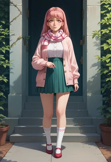 fire_emblem,hilda_valentine_goneril,spring,student uniform,light cardigan  - AI generated anime art