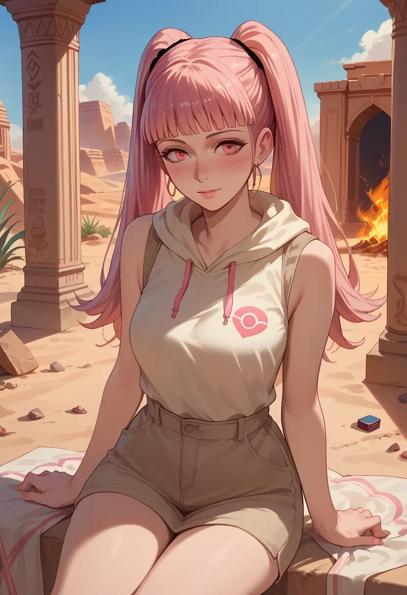 fire_emblem,hilda_valentine_goneril,sleeveless hoodie,biker shorts  - 