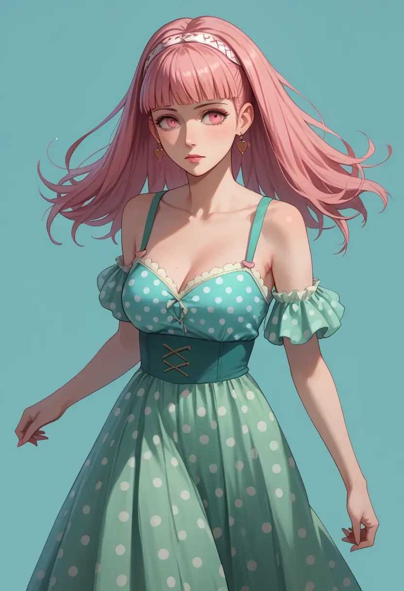 fire_emblem,hilda_valentine_goneril,silk slip dress,polka dots  - 