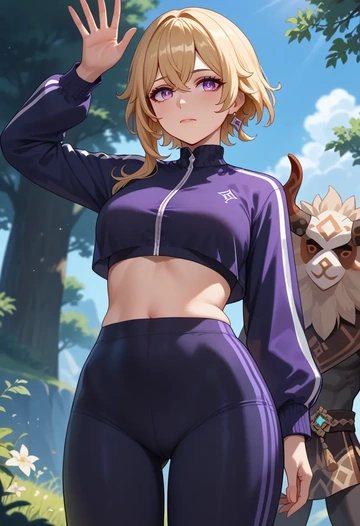 genshin_impact,hilichurl_(genshin_impact),athletic,track suit  - AI generated anime art