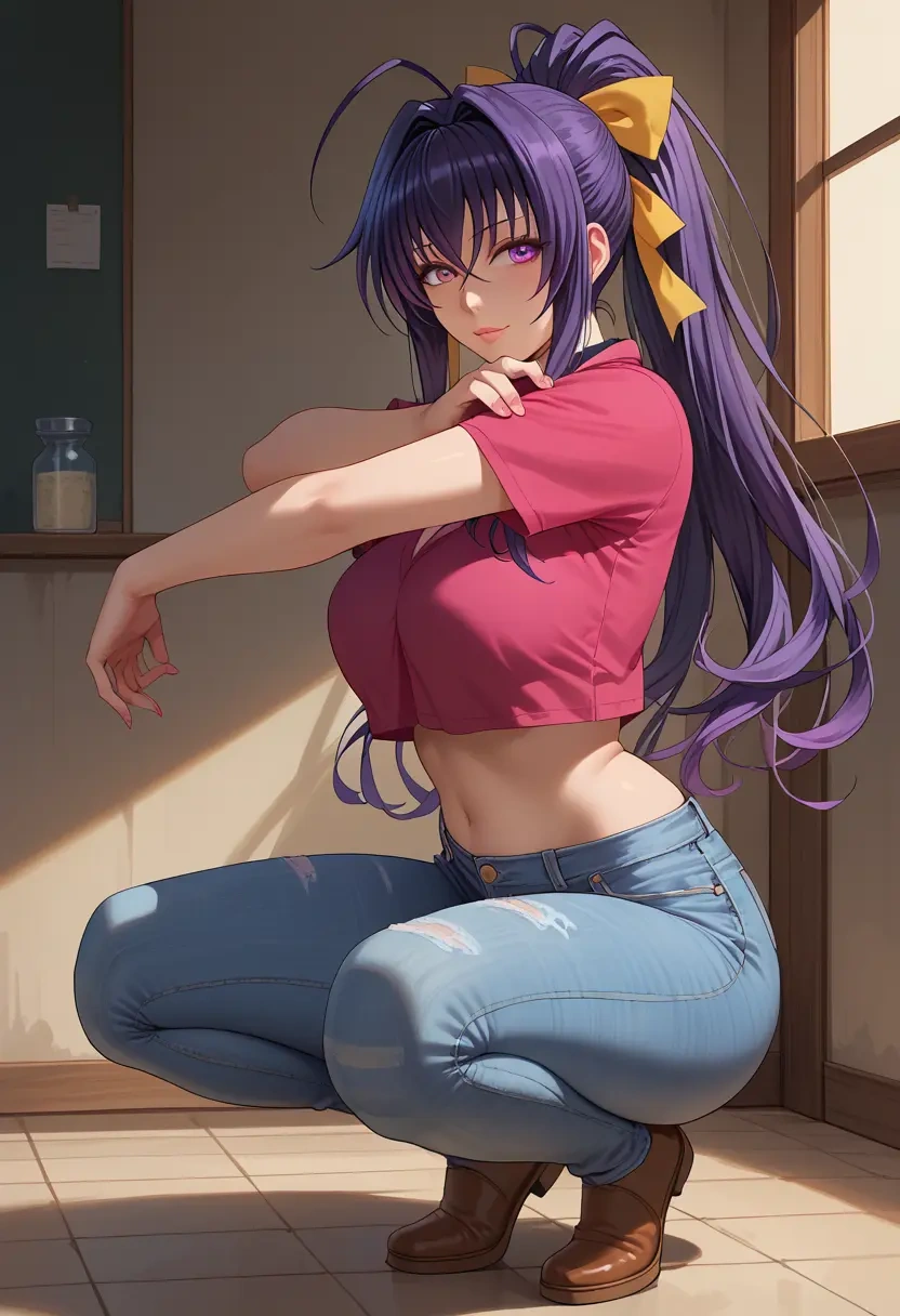 high_school_dxd,himejima_akeno,crop top  - 