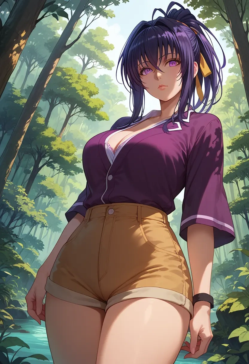 high_school_dxd,himejima_akeno,jogger shorts,oversized tank  - 