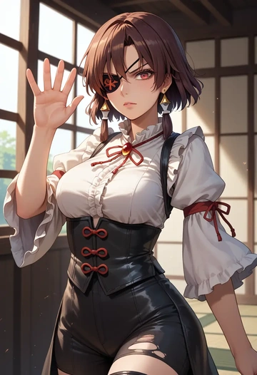 touhou,himekaidou_hatate,pirate  - AI generated anime art