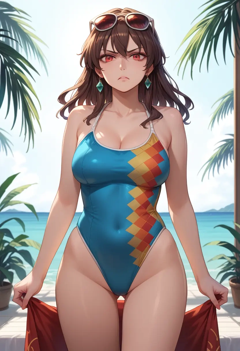 touhou,himekaidou_hatate,swimsuit,sexy  - 