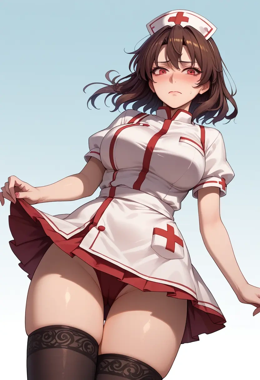 touhou,himekaidou_hatate,nurse pantyhose,mini skirt, sexy  - 