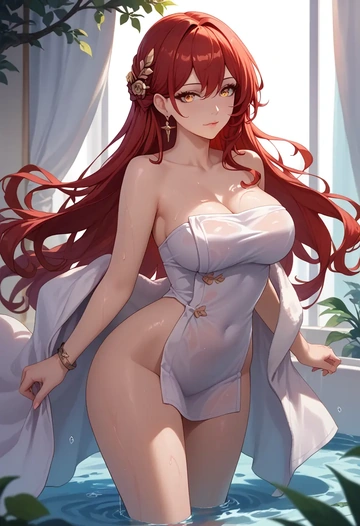 star rail,himeko,towel,sexy  - AI generated anime art