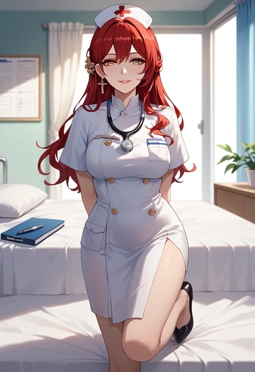 star rail,himeko,nurse  - AI generated anime art