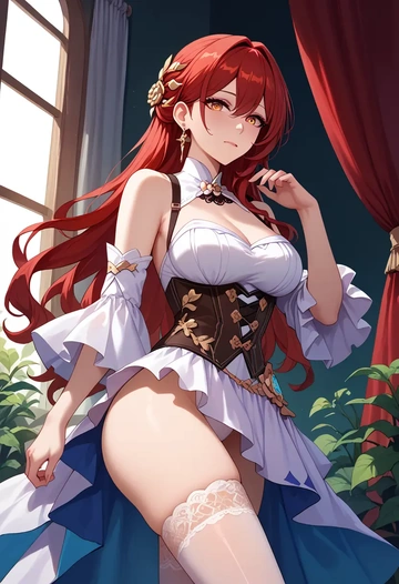 star rail,himeko,Victorian-era,stockings,sexy  - AI generated anime art