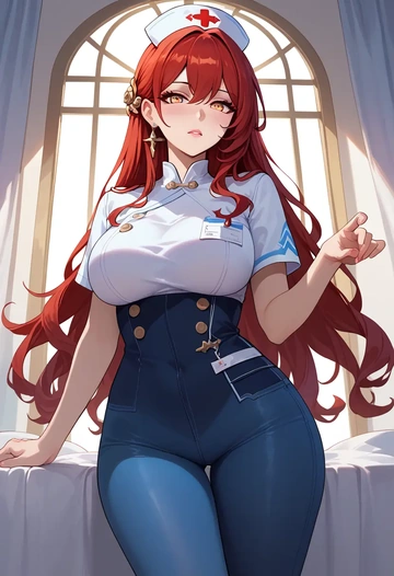 star rail,himeko,nurse  - AI generated anime art