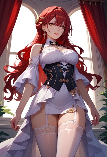 star rail,himeko,Victorian-era,stockings,sexy  - AI generated anime art