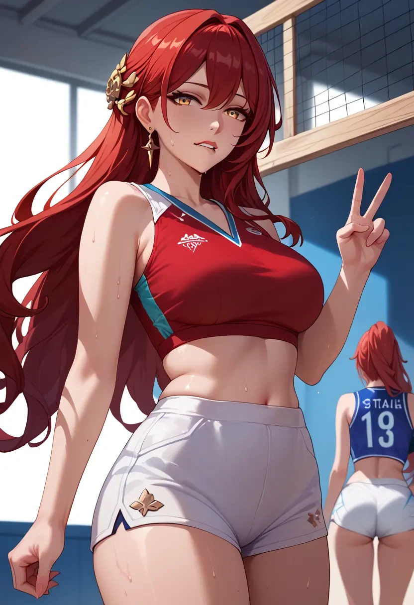 star rail,himeko,volleyball uniform  - 