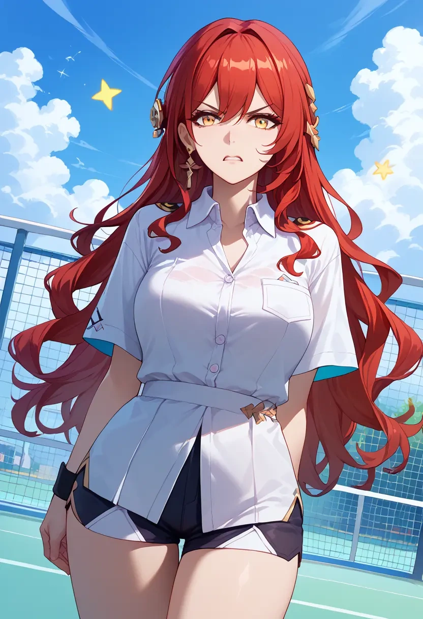 star rail,himeko,tennis polo,skort  - 