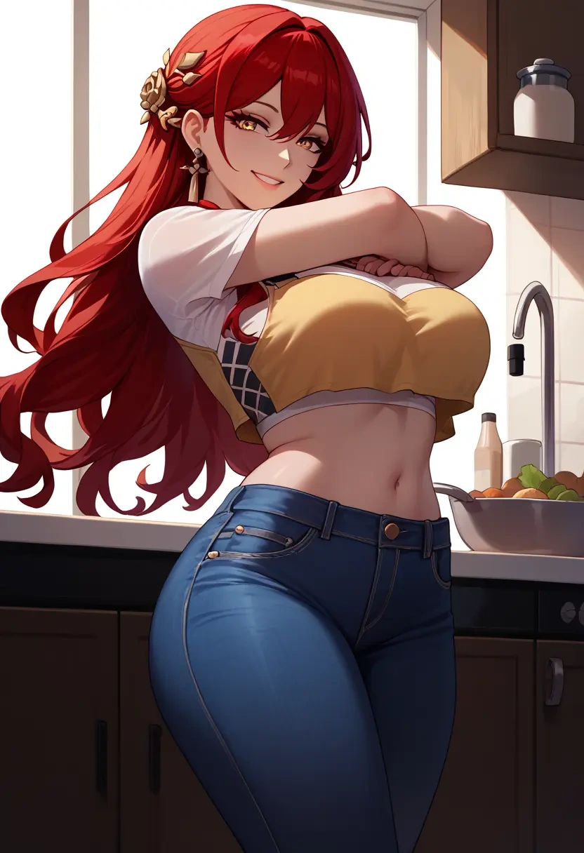 star rail,himeko,crop top  - 