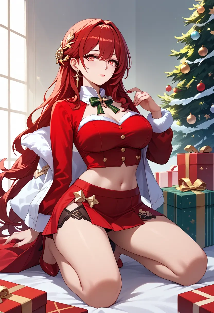 star rail,himeko,Christmas,skirt  - 