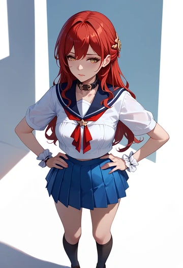 star rail,himeko,sailor, uniform  - AI generated anime art