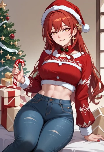 star rail,himeko,Christmas  - AI generated anime art