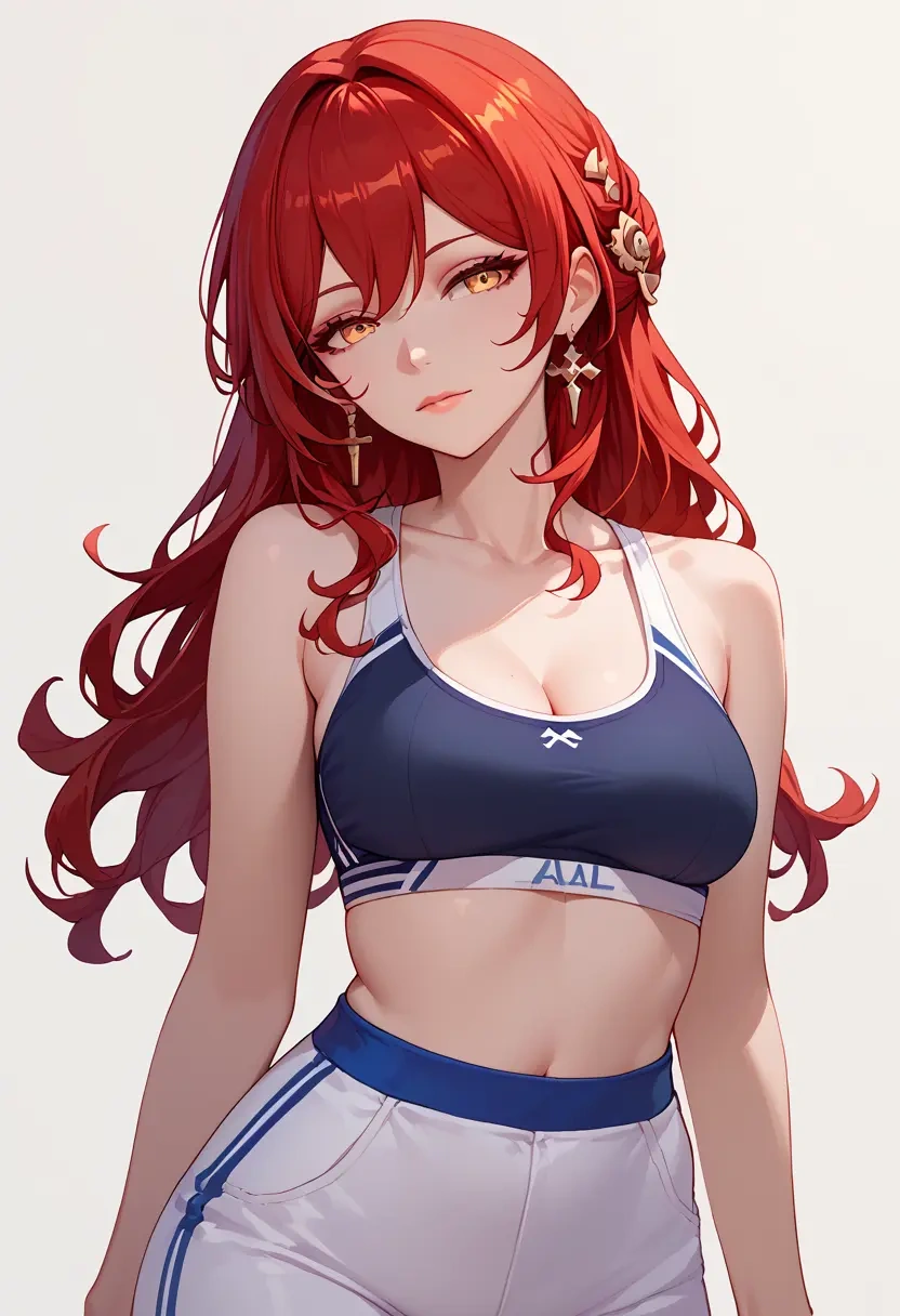 star rail,himeko,sports bra,high-waisted leggings  - 