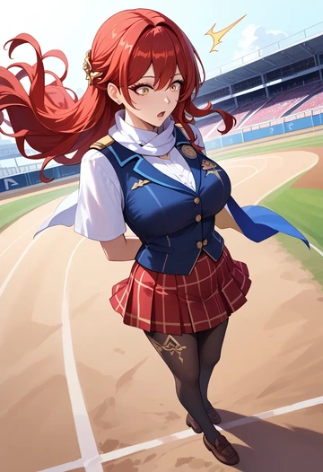 star rail,himeko,winter,student uniform,vest  - AI generated anime art