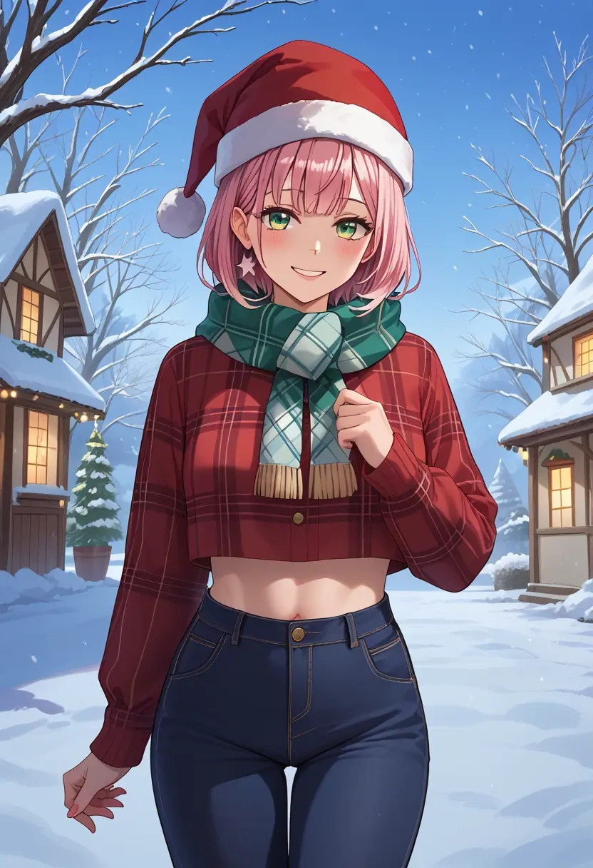 hololive,himemori_luna,Christmas,plaid trousers  - 