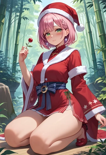 hololive,himemori_luna,Christmas,red velvet dress  - AI generated anime art