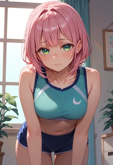 hololive,himemori_luna,sports crop,high-waisted shorts  - AI generated anime art