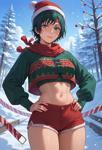 chainsaw_man,himeno_(chainsaw_man),red velvet shorts  - AI generated anime art