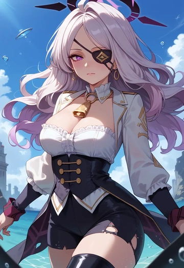 blue_archive,hina_(blue_archive),pirate  - AI generated anime art