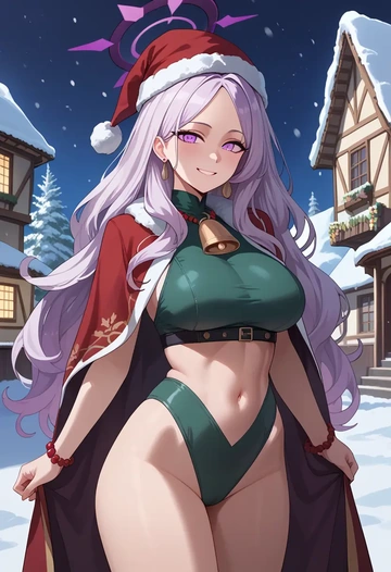 blue_archive,hina_(swimsuit)_(blue_archive),Christmas,dress  - AI generated anime art