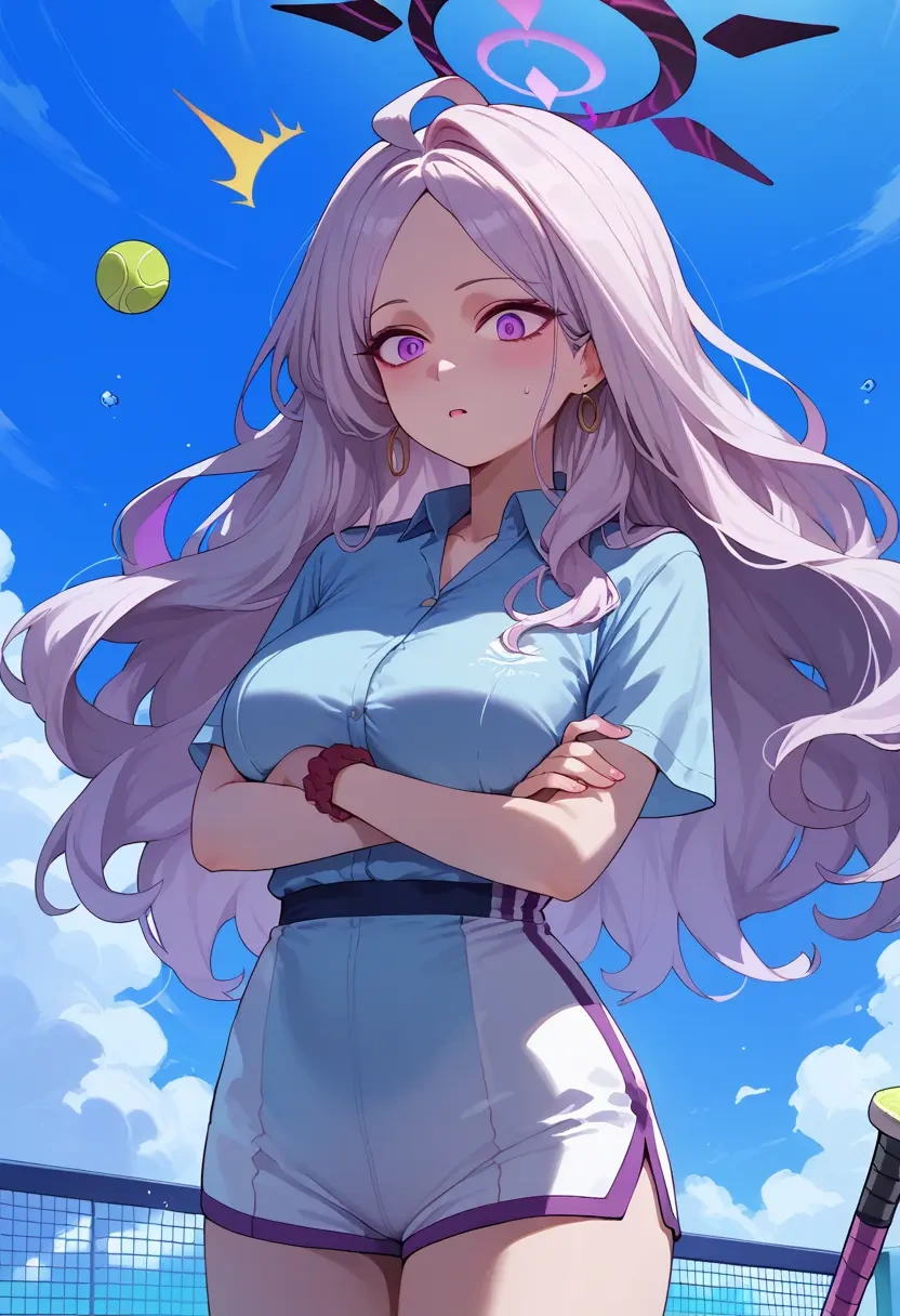 blue_archive,hina_(swimsuit)_(blue_archive),tennis polo,skort  - 