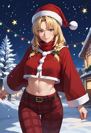 rozen_maiden,hinaichigo,Christmas,plaid trousers  - AI generated anime art