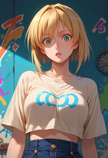 rozen_maiden,hinaichigo,cropped graffiti sweatshirt,dolphin shorts  - AI generated anime art