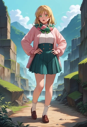 rozen_maiden,hinaichigo,spring,student uniform,light cardigan  - AI generated anime art