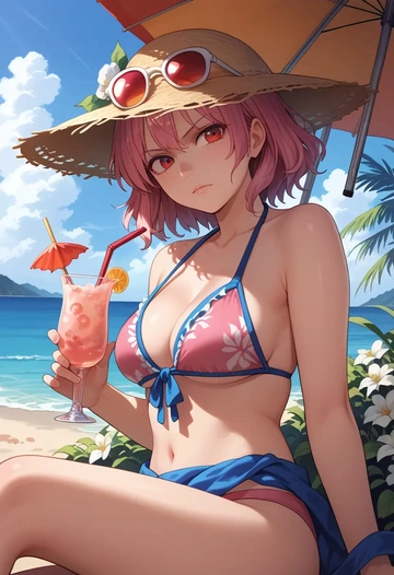 touhou,hinanawi_tenshi,bikini  - AI generated anime art