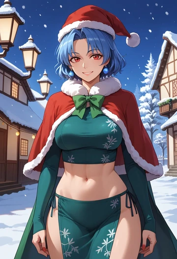 touhou,hinanawi_tenshi,Christmas,dress  - AI generated anime art