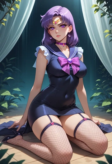 bishoujo_senshi_sailor_moon,hino_rei,secretary,stockings,sexy, panties  - AI generated anime art