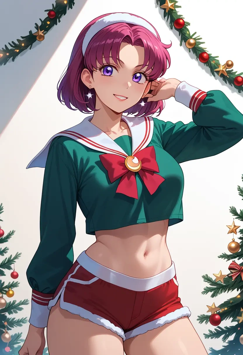 bishoujo_senshi_sailor_moon,hino_rei,Christmas,red velvet shorts  - 