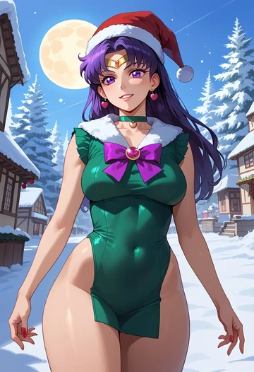 bishoujo_senshi_sailor_moon,hino_rei,Christmas,dress  - AI generated anime art