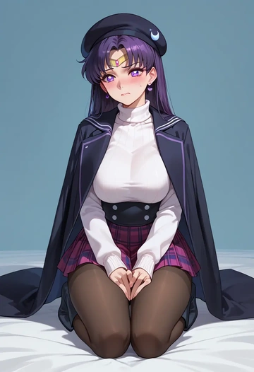 bishoujo_senshi_sailor_moon,hino_rei,winter,student uniform,pea coat  - AI generated anime art