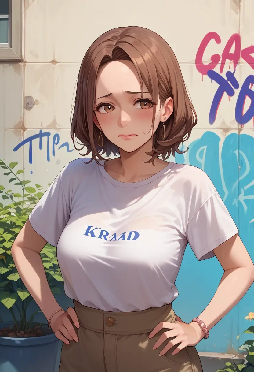 k-on!,hirasawa_ui,crop graffiti tee,dolphin shorts  - 