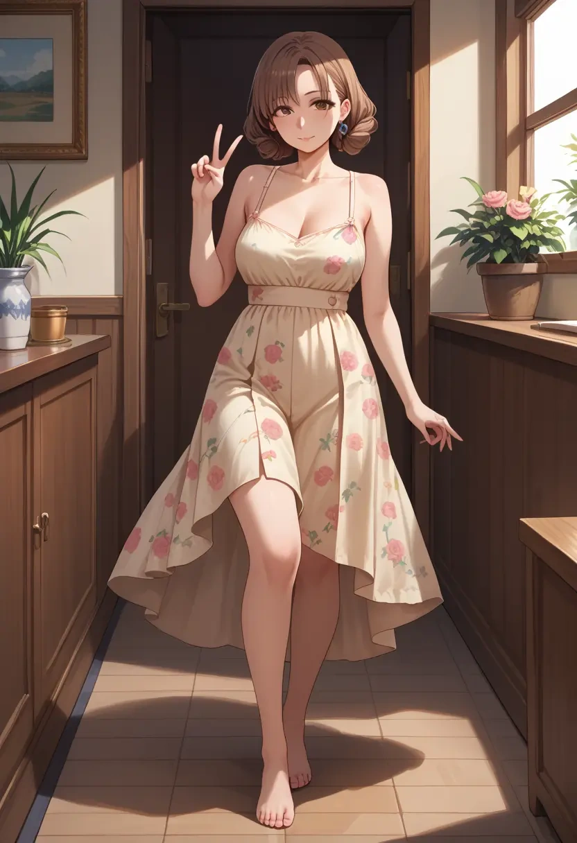 k-on!,hirasawa_ui,silk slip dress,floral prints  - 