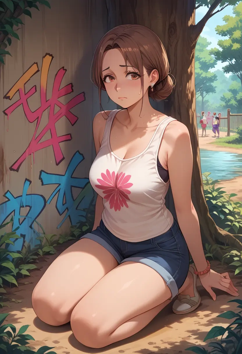 k-on!,hirasawa_ui,abstract graffiti tank,dolphin shorts  - 