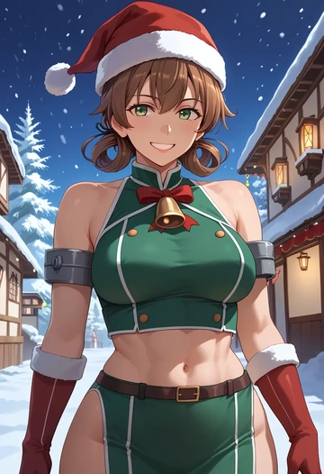 kantai_collection,hiryuu_(kancolle),Christmas,dress  - AI generated anime art