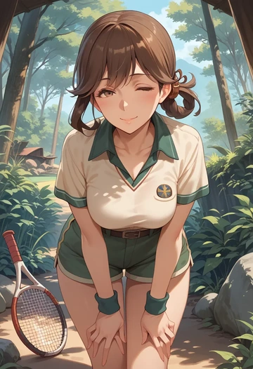 kantai_collection,hiryuu_(kancolle),tennis polo,skort  - AI generated anime art