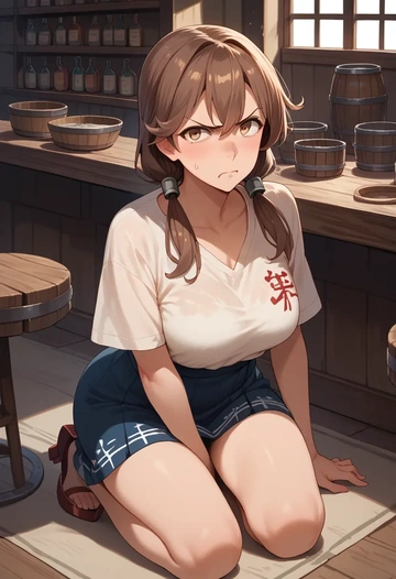 kantai_collection,hiryuu_(kancolle),pop art shirt,dolphin shorts  - AI generated anime art